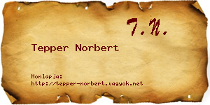 Tepper Norbert névjegykártya